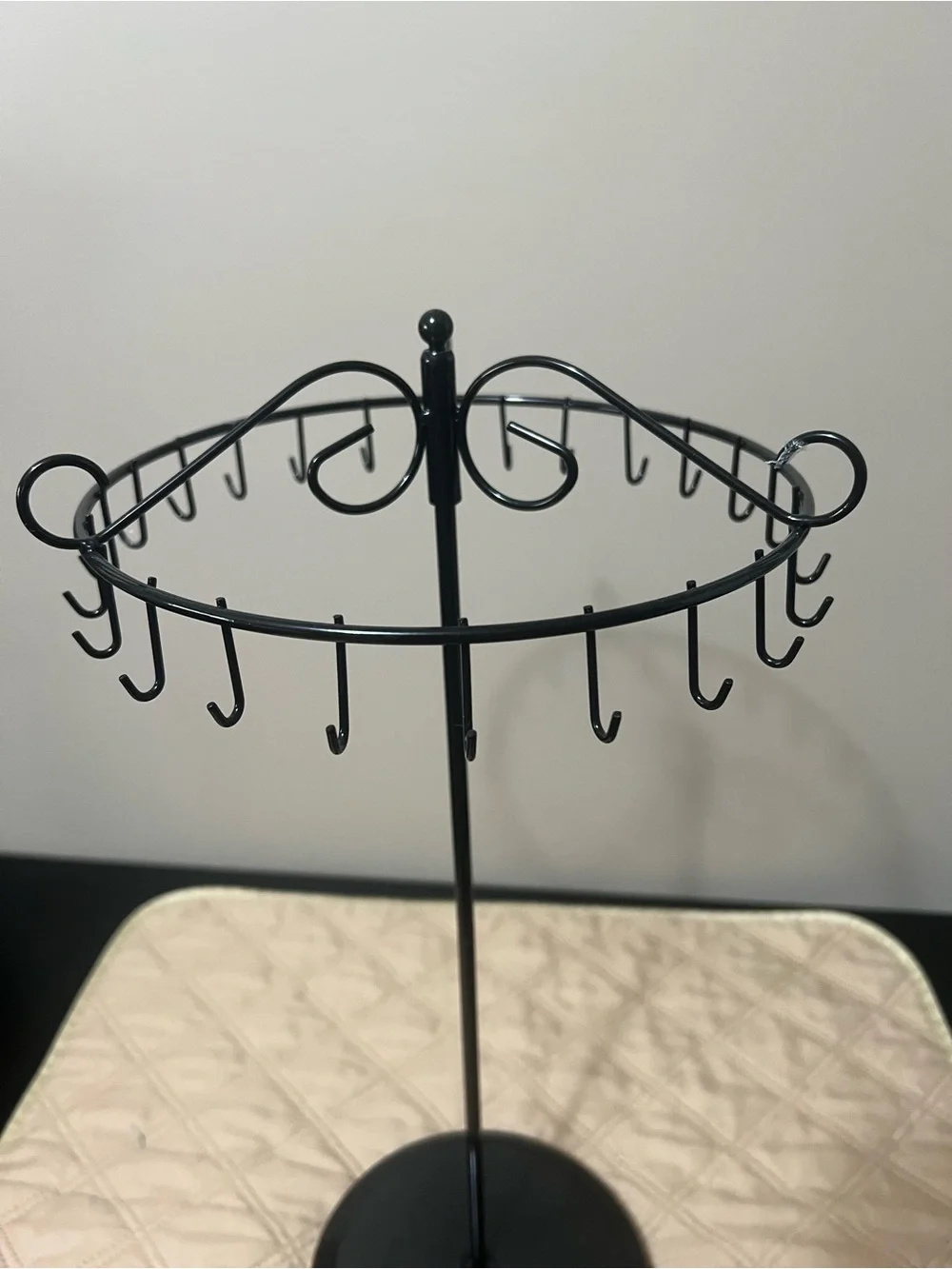 Black Metal Rotating Jewelry Tree Stand - Unbranded